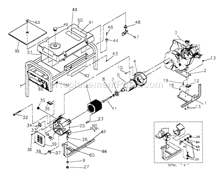 Page B Diagram and Parts List for 0633-0  Briggs and Stratton Generator